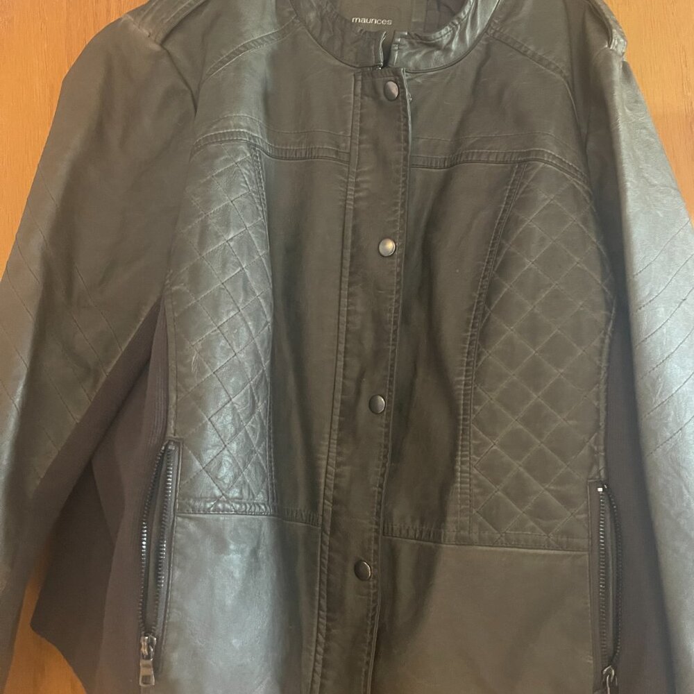 Leather (pleather) Bomber Jacket